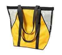Bolsa transparente de plástico transparente para mujer con parte inferior Oxford resistente para eventos de estadio, viajes, compras, 40 x 30 cm (amarillo)
