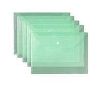 Bolsa transparente for documentos, tamaño A4, con botones, for estudiantes, for guardar de prueba y contratos, 20 unidades para Oficina, Hogar(Green)