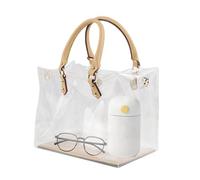 Bolsa Transparente Grande - Porta cosméticos Transparente, Bolso de PVC Impermeable, Organizador de Viaje y Duradero | Diseño de Bolso de Hombro Reutilizable Aprobado por el Estadio para gimna