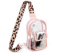 Bolsa transparente para eventos de estadio, riñonera transparente de moda con correas ajustables, Rosado, Moda y a la moda