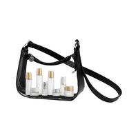 Bolsa transparente para mujer, estilo moderno con bandera, ajustable, para trabajo y eventos, almuerzo, festival, escuela, concierto, playa, viaje, fiesta, Negro , Se référer au descriptif