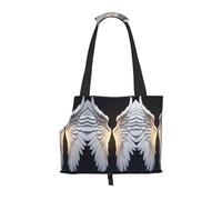Bolsa transportadora para cachorros con estampado de alas de ángel, para perros pequeños, gatos y conejos