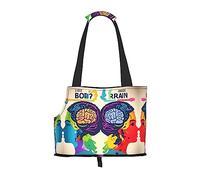Bolsa transportadora para cachorros con impresión de ventaja de cerebro izquierdo y derecho, para perros pequeños, gatos y conejos