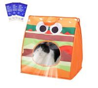 Bolsa transportadora para gatos, funda de transporte con bolsa de hielo, 15.16 x 11.81 x 15.75 pulgadas, soporte plegable ventilado, transporte de refrigeración aislado para bicicleta, coche, camping