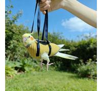 Bolsa transportadora para pájaros, chaleco restringido para loros, resistente a escapes, arnés para periquito, cacatúa, mejillas verdes (L)