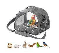 Bolsa Transportadora para Pájaros, Transportin De Viaje Pájaros con Perchas De Pie, Bolsa Bandolera Transpirable para Loro, Bolse De Viaje para Hámster, Jaula De Viaje para Animales Pequeños