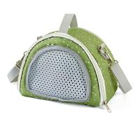 Bolsa transportadora ventilada para animales pequeños, a prueba de escapes, diseño de cremalleras, bolso cruzado ajustable para hámster, uso diario, seguro para mascotas pequeñas con correa