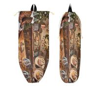 Bolsa trasera con cordón y bolsillos con cremallera, bolsa deportiva para adultos, fiestas, senderismo, restaurante de vacas de Feliz Navidad