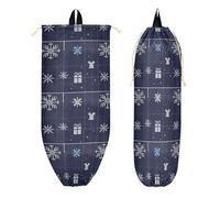 Bolsa trasera con cordón y bolsillos con cremallera, mochila de viaje para mujer, fiesta, yoga, Navidad, punto de cruz, copos de nieve y