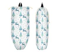 Bolsa trasera de cuerda con bolsillos con cremallera, mochila deportiva para adultos, playa, piscina, baile, Navidad, blanco, azul, verde, reno