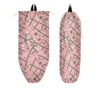 Bolsa trasera de cuerda con bolsillos con cremallera para adultos, playa, piscina, uso diario, Navidad, rubor, estrella verde