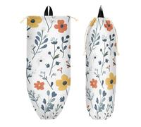 Bolsa trasera de cuerda con bolsillos con cremallera para hombre, compras, natación, primavera, lindas flores coloridas blancas