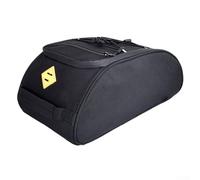 Bolsa trasera para bicicleta, 8 L, gran capacidad, impermeable, paquete de cola de nailon con cuerda superior para montaña, viajes, viajes, diseño plegable de liberación rápida, negro/verde (negro)