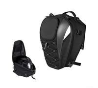Bolsa trasera reflectante impermeable para motocicleta con cremallera de doble cara para acceso, cuerda de almacenamiento elástica para guantes y transpirable para panel trasero de panal, equipaje