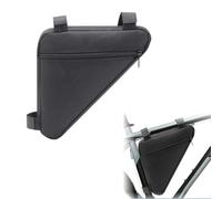 Bolsa triangular impermeable para bicicleta, ideal para guardar el cuadro, ideal para smartphone, dinero, documentos y herramientas de reparación en nailon resistente (negro)