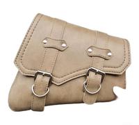 Bolsa triangular lateral para motocicleta, de piel sintética, con 3 correas para una fácil instalación en el marco, compatible con varios modelos para equitación, viajes, camping, aventura al aire