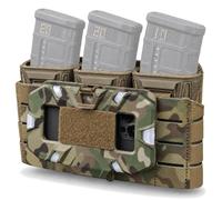 Bolsa Triple Cargador Táctica con Soporte Navegación Teléfono Plegable | Panel Adaptador MOLLE Porta Cargador 5.56 Soporte Smartphone Chaleco Pecho Equipo Modular Accesorio