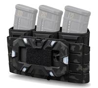 Bolsa Triple Cargador Táctica con Soporte Navegación Teléfono Plegable | Panel Adaptador MOLLE Porta Cargador 5.56 Soporte Smartphone Chaleco Pecho Equipo Modular Accesorio