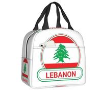 Bolsa unisex clásica personalizada con insignia del país del Líbano aislada para acampar Viajes Bandera del Líbano Enfriador térmico a prueba de fugas Caja Bento para mujeres Niños al aire libre