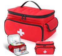 Bolsa vacía de primeros auxilios, gran bolsa de emergencia para enfermeras, médicos y cuidados en el hogar, bolsa de medicamentos con asa y correa para el hombro, bolsa de médico para botiquín, viajes
