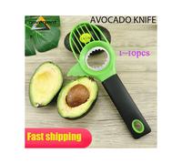 Bolsa verde de 3 piezas - 1 ~ 10 piezas en 1 cortador de aguacate, descorazonador de manteca de karité, pelador