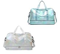 Bolsa Viaje Bolso de Viaje for Mujer, Brillante, de Gran Capacidad, for Hombro, Informal, Tipo Bandolera, for Equipaje, con separación de Humedad y Secado rápido, for Deportes y Fitness(2IN1-B-2PCS)