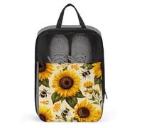 Bolsa vintage para zapatos de golf, diseño de girasoles y abejas para viajes, uso diario, antipolvo