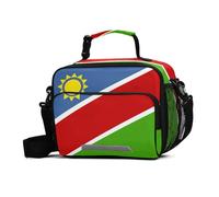 Bolsas aisladas con la bandera nacional de Namibia con correa ajustable para el hombro, lonchera simple y moderna