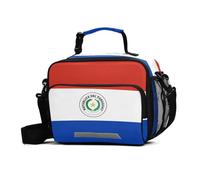 Bolsas aislantes con la bandera nacional de Paraguay con correa ajustable para el hombro, lonchera simple y moderna