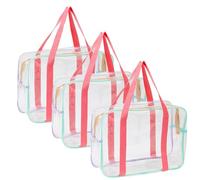 Bolsas Almacenamiento Juguetes PVC, 3 Piezas Bolsa Almacenamiento Juguetes, Organizador de Juguetes de Transparente con Asa para Rompecabezas, Arcilla, Libro (A)