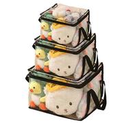 Bolsas Almacenamiento Juguetes PVC, 3 Piezas Bolsa Almacenamiento Juguetes, Organizador de Juguetes de Transparente con Asa para Rompecabezas, Arcilla, Libro (B)