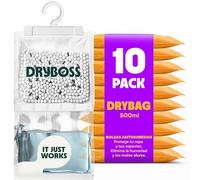Bolsas Antihumedad Armarios XL - DRYBOSS - Deshumidificador para armario que absorbe humedad y condensación en pared, habitación, cajones y ropa, ayuda contra moho y olores - Pack 10 (2,5 kg)
