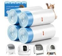 Bolsas Arenero Gatos 80 Piezas, 64×40 cm, con Cordón, Antidesgarro | Bolsas Arenero Automatico Compatible con Litter Robot 3/4, Pura Max, Impermeables, Antiolor, Cambio Rápido en 3s