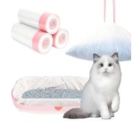 Bolsas Arenero Gatos XXL, Bolsas para Desechos de Gatos Antidesgarro con Cordón, Bolsa para Caja de Arena Gatos, Resistentes a Líquidos y Rasgaduras, 3 Rollos/30 Unidades, 94x45cm, Rojo