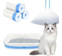 Bolsas Arenero Gatos XXL, Bolsas para Desechos de Gatos Antidesgarro con Cordón, Bolsa para Caja de Arena Gatos, Resistentes a Líquidos y Rasgaduras, 3 Rollos/30 Unidades, 94x45cm, Azul