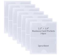 Bolsas autoadhesivas para tarjetas de visita, 14 unidades, soporte para etiquetas, autoadhesivo, transparente, para proteger tus tarjetas o fotos (tamaño interior: 6 x 10 cm)