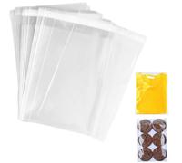 Bolsas autoadhesivas transparentes A4, paquete de 100 unidades, 22 x 35 cm, bolsas de celofán A4, bolsa de celofán OPP para galletas, sobres transparentes, bolsa de embalaje sellable para ropa