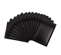 bolsas autopercladas, Bolsas planas resellables negras de varios tamaños, aluminio y Mylar(Black 50pcs,10x15cm)