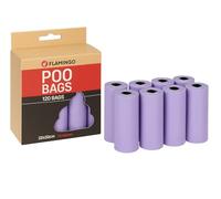 Bolsas caca perro - 120 unidades - biodegradables - resistentes y eficaces - púrpura pastel - Flamingo