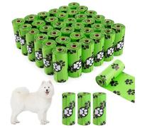 Bolsas Caca Perro,600 Bolsas para Excrementos de Perro, Bolsas para Excrementos de Perro Elaborado con Almidón de Maíz Ecológico (Verde)