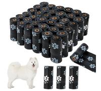 Bolsas Caca Perro,600 Bolsas para Excrementos de Perro, Bolsas para Excrementos de Perro Elaborado con Almidón de Maíz Ecológico (Negro)
