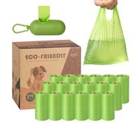 Bolsas Caca Perro con Asas, 18 Rollos (270 Unidades) con 1 Dispensador, 25mic Extra Gruesas Bolsas Perro Resistentes, Dog Poop Bags 100% Antifugas Gran Capacidad 2L