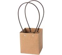 Bolsas, Cajas de Envoltura SweetWU 10 Piezas Bolsas de Flores de Papel Kraft con Asa, Bolsa de Fiesta de Papel Impermeable - Color Piel de Vaca-Generoso-1 Unidad (Paquete de 1)