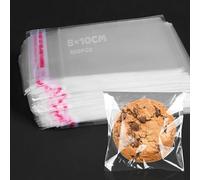 Bolsas Celofán Transparente 300Pcs Bolsas De Celofán 8x8+2cm Bolsas De Plastico Transparente Adhesivas Bolsa Autoadhesiva OPP Para Caramelo Bombones Fiestas Bodas Regalo