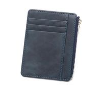 Bolsas compactas de piel sintética con bloqueo para tarjetas, soporte portátil para cambio diseñado para seguridad y fácil portabilidad, tarjetas de viaje organizadas, Deep Blues