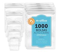 Bolsas con Cierre Hermético, Bolsas Zip de Plástico Transparentes Ideales para Congelar Alimentos, Guarda Documentos, Bolsas Reutilizables y de Conservación · m-office (220x310mm, 1000unds)