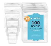 Bolsas con Cierre Hermético, Bolsas Zip de Plástico Transparentes Ideales para Congelar Alimentos, Guarda Documentos, Bolsas Reutilizables y de Conservación · m-office (400x500mm, 100unds)