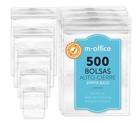 Bolsas con Cierre Hermético, Bolsas Zip de Plástico Transparentes Ideales para Congelar Alimentos, Guarda Documentos, Bolsas Reutilizables y de Conservación · m-office (300x400mm, 500unds)