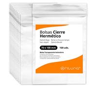 Bolsas con Cierre Hermético de Plástico Transparentes Ideales para Congelar Alimentos, Guarda Documentos, Bolsas Reutilizables y de Conservación - Ofituria (100 Bolsas, 70 x 100 mm)