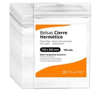Bolsas con Cierre Hermético de Plástico Transparentes Ideales para Congelar Alimentos, Guarda Documentos, Bolsas Reutilizables y de Conservación - Ofituria (100 Bolsas, 150 x 200 mm)